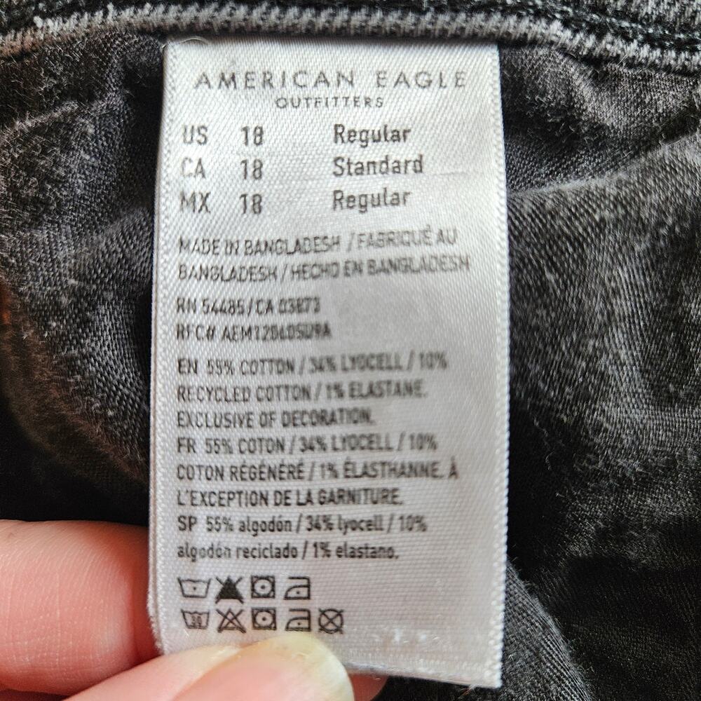 American Eagle High Rise Relaxed Straight‎ Jeans Plus Size 18 Casual Neutral - Picture 12 of 13